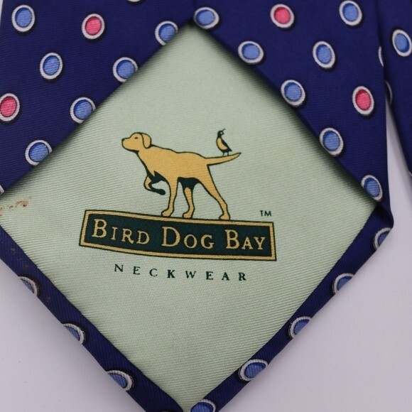 Bird Dog Bay Blue Polka Dot Silk Neck Tie - Picture 6 of 7